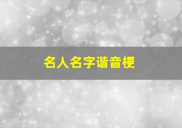 名人名字谐音梗