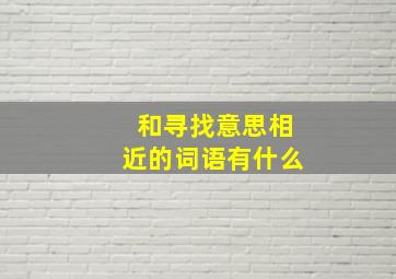 和寻找意思相近的词语有什么