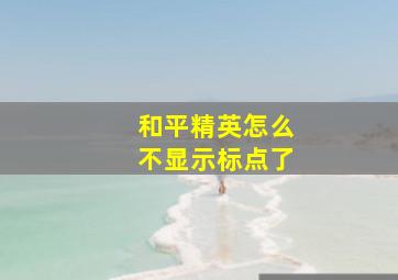 和平精英怎么不显示标点了