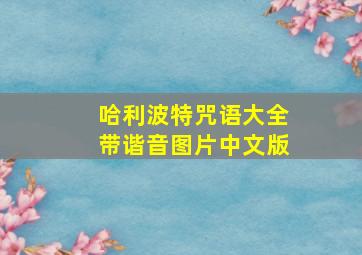 哈利波特咒语大全带谐音图片中文版