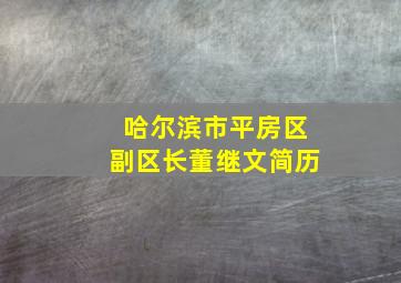 哈尔滨市平房区副区长董继文简历