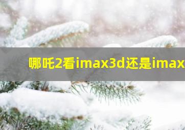 哪吒2看imax3d还是imax2d