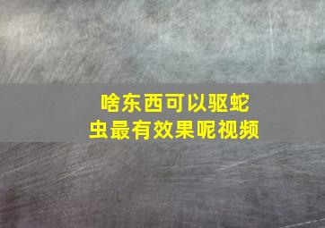 啥东西可以驱蛇虫最有效果呢视频