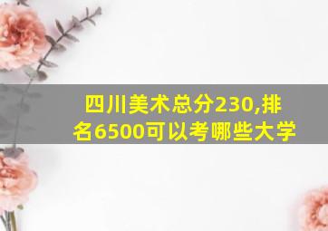 四川美术总分230,排名6500可以考哪些大学