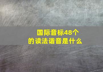 国际音标48个的读法谐音是什么