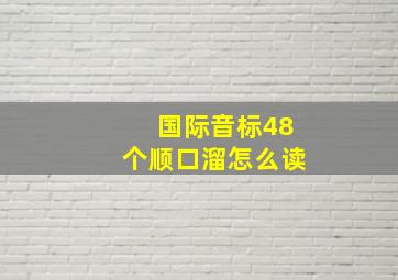 国际音标48个顺口溜怎么读