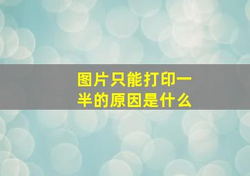 图片只能打印一半的原因是什么