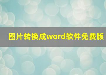 图片转换成word软件免费版