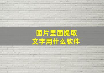 图片里面提取文字用什么软件