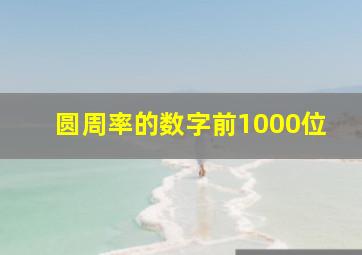 圆周率的数字前1000位