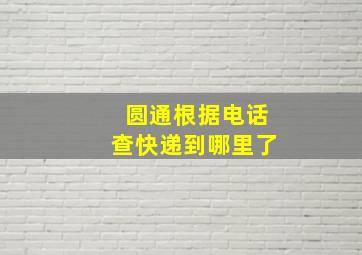 圆通根据电话查快递到哪里了