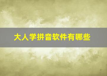 大人学拼音软件有哪些