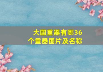 大国重器有哪36个重器图片及名称