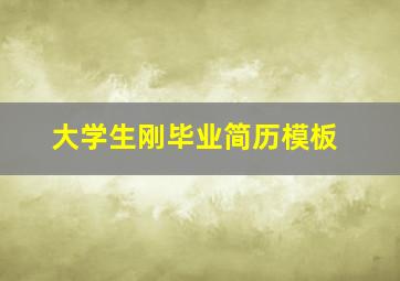 大学生刚毕业简历模板