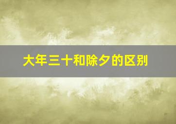 大年三十和除夕的区别