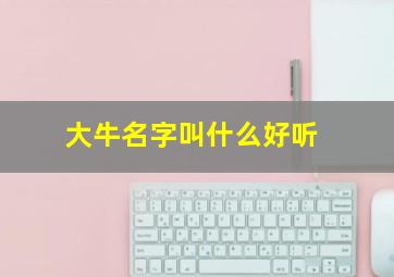 大牛名字叫什么好听