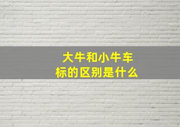 大牛和小牛车标的区别是什么