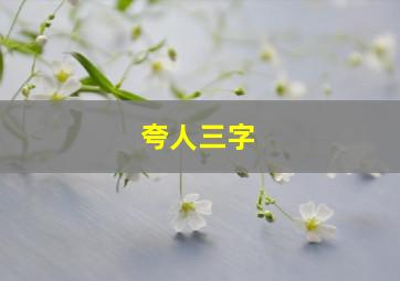 夸人三字