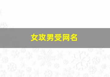 女攻男受网名