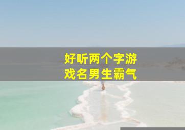 好听两个字游戏名男生霸气