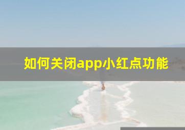 如何关闭app小红点功能