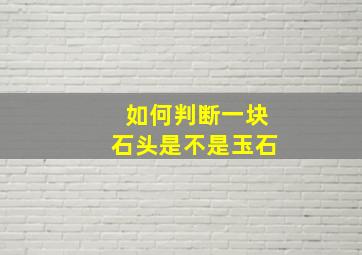 如何判断一块石头是不是玉石