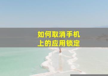 如何取消手机上的应用锁定