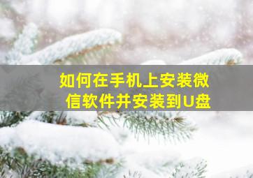 如何在手机上安装微信软件并安装到U盘