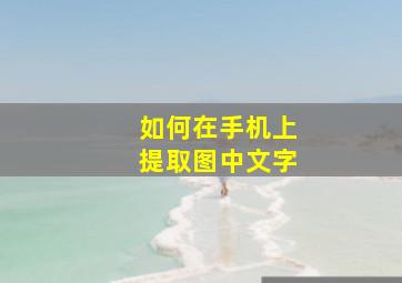 如何在手机上提取图中文字