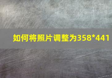 如何将照片调整为358*441