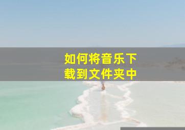 如何将音乐下载到文件夹中