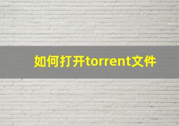 如何打开torrent文件