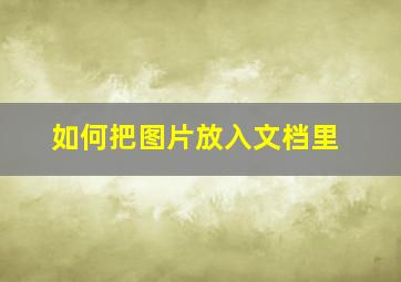 如何把图片放入文档里