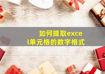 如何提取excel单元格的数字格式