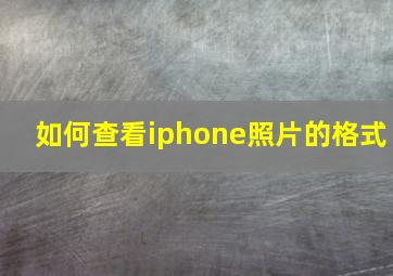 如何查看iphone照片的格式