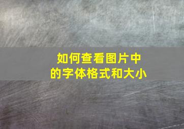 如何查看图片中的字体格式和大小