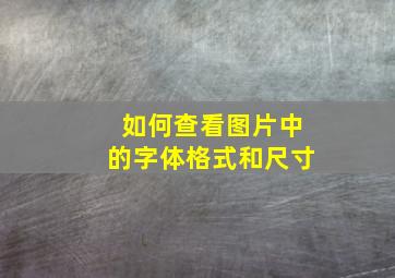 如何查看图片中的字体格式和尺寸