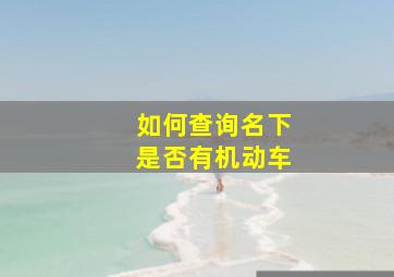 如何查询名下是否有机动车