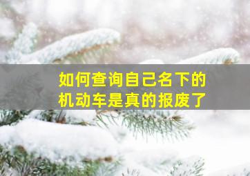 如何查询自己名下的机动车是真的报废了