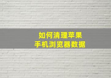 如何清理苹果手机浏览器数据