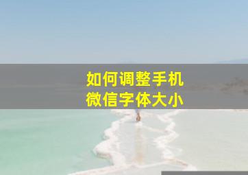 如何调整手机微信字体大小