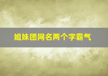 姐妹团网名两个字霸气