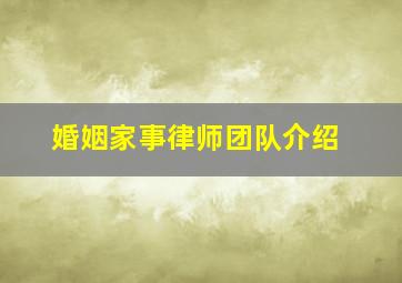 婚姻家事律师团队介绍