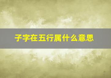 子字在五行属什么意思