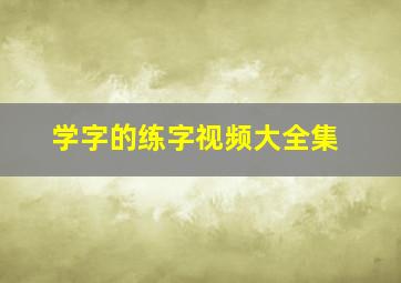 学字的练字视频大全集