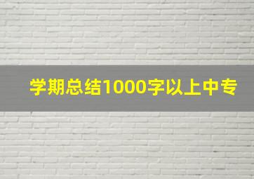 学期总结1000字以上中专