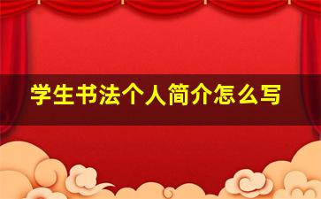 学生书法个人简介怎么写