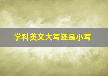 学科英文大写还是小写