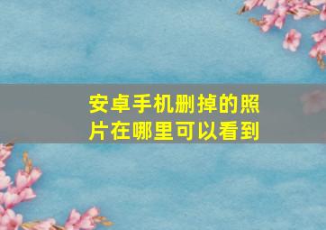 安卓手机删掉的照片在哪里可以看到