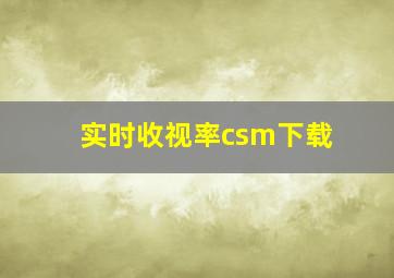 实时收视率csm下载